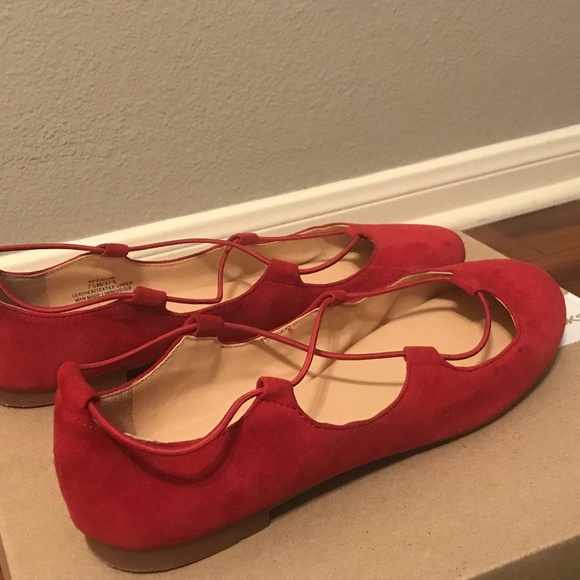 Leather Manmade Red Flat Party/Office/Casual - Picture 5 of 9